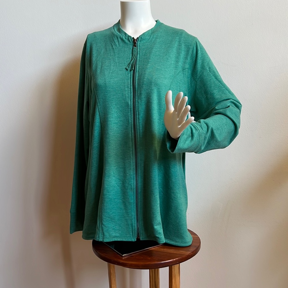 Logo lounge green zip sweatshirt with wide bottom